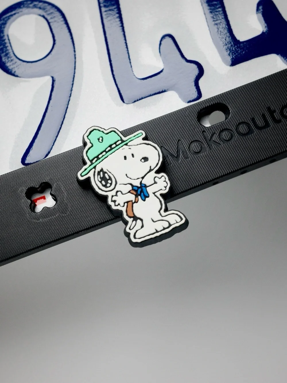 Peanuts Character Black License Plate Frame with Snoopy & Friends